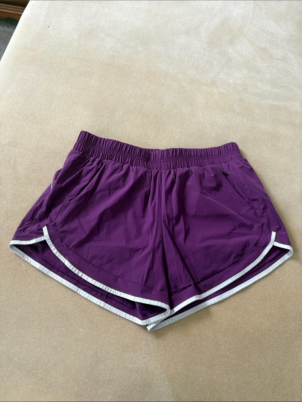 BlevonH women’s Purple Athletic Shorts with gray  trim in excellent condition